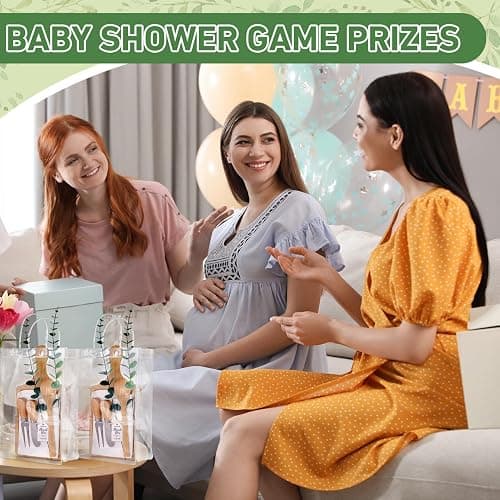 55Pcs Baby Shower Prizes for Game Winners 6 Sets Bamboo Cheese Board Spoon Fork Butter Spreaders Plaid Towel Thank You Card and Gift Bags for Baby Shower Wedding Bridal Shower Favors thumbnail 7