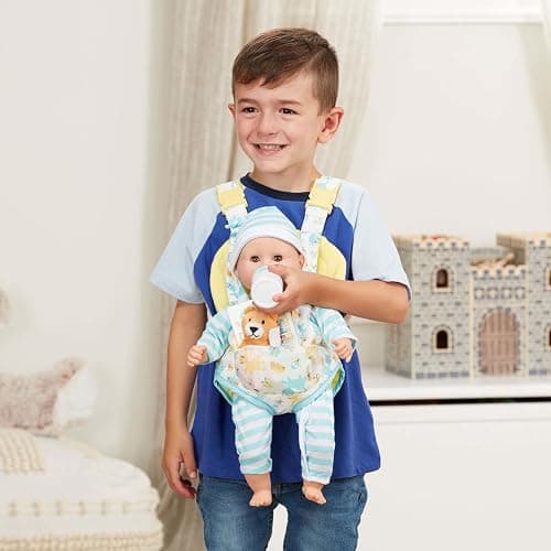 Melissa & Doug Mine to Love Carrier Play Set for Baby Dolls with Toy Bear, Bottle, Rattle, Activity Card thumbnail 8