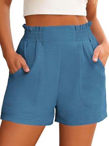 ANRABESS Shorts for Women Summer Casual Elastic High Waisted Wide Leg Cute Dressy Beach Shorts 2026 Vacation Beach Clothes - Image 1