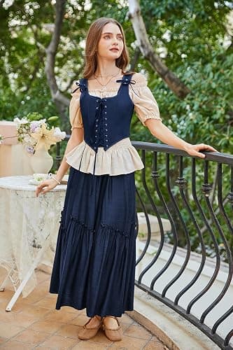 SCARLET DARKNESS Women's Renaissance Corset Tops Vintage Lace Up Overbust Bustier Bodice thumbnail 5