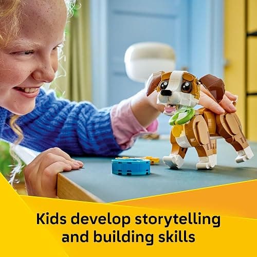 LEGO Creator 3 in 1 Cute Animals: Playful Puppy Dog Building Toy - Bedroom Decor for Girls & Boys, Ages 8+ - Gift for Birthdays - Build a Dog, Squirrel, or Duck - 31382 thumbnail 4