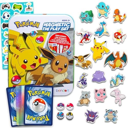 Pokemon Refrigerator Magnet Set - Bundle with 36 Fridge Magnets for Toddlers, Kids Learning Developmental Toys Plus Stickers, More | Magnetic Toys - Image 1