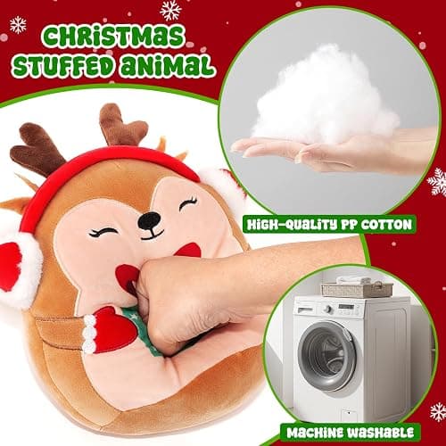 CMXLVFZ Christmas Stuffed Animals Plush Toys - 10 Inch Soft and Hugging Deer Stuffed Animal Plushes for Kids, Girls & Boys - Ideal 2025 Collectible Toys Holiday Home Decorations thumbnail 6