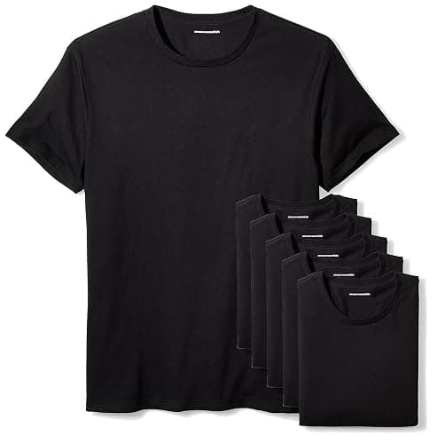 Amazon Essentials Men's Cotton Crew Neck Undershirts, Versatile Soft Basics, Pack of 6 - Image 1
