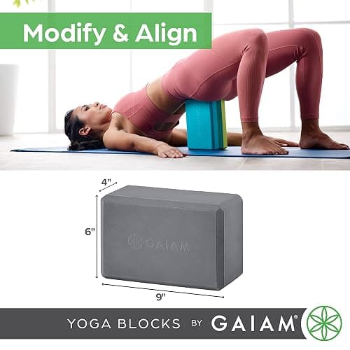 Gaiam Yoga Block - Supportive Latex-Free Eva Foam - Soft Non-Slip Surface with Beveled Edges for Yoga, Pilates, Meditation - Yoga Accessories for Stability, Balance, Deepen Stretches thumbnail 7