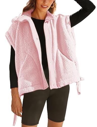 Yeokou Women's Fleece Vest Casual Sleeveless Button Down Winter Warm Sherpa Jacket with Pockets - Image 1