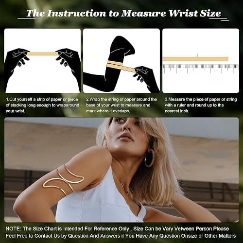 Vegolita 6Pcs Boho Coil Arm Cuff Bangle Set - Adjustable Minimalist Open Arm Cuff Armlet Armband thumbnail 6