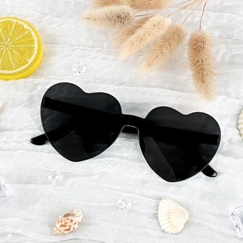 Bouiexye 12 Pack Heart Sunglasses for Women Transparent Heart Glasses for Bachelorette Birthday Party Favor Gifts thumbnail 6