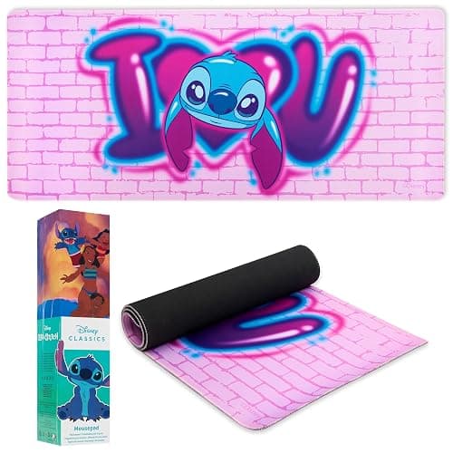 Disney Stitch Desk Mat Large Mouse Mat 80 x 36 cm Baby Yoda Desk Protector Mat PC Laptop Keyboard Stitch Gifts (Pink Stitch) thumbnail 4