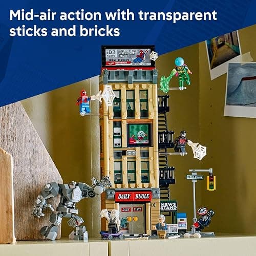 LEGO Marvel Spider-Man vs. Mysterio: The Daily Bugle Building Toy - Pretend Play Set with 7 Minifigures & Rhino Mech - Super Hero Toy for Boys & Girls, Ages 10+ - Gift Idea for Birthdays - 76342 thumbnail 4