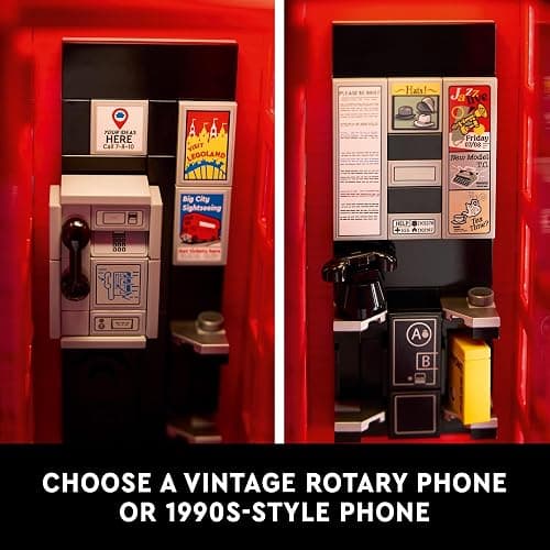 LEGO Ideas Red London Telephone Box Model for Adults, London Phone Booth and Cell Phone Holder for Build and Display, Creative Gift Idea for Travelers, London Souvenir for Home or Office Décor, 21347 thumbnail 3