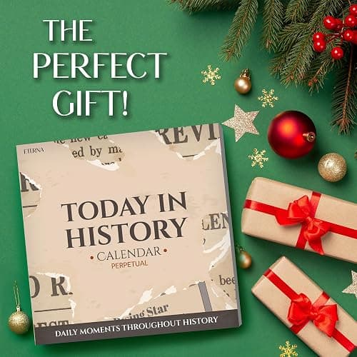 Today in History Perpetual Calendar | Daily World History Facts Desktop Calendar, This Day In Amazing History Trivia Facts & Achievements | History Buff Gift Page A Day Box Calendar with Historical Info For Every Day of The Year thumbnail 2