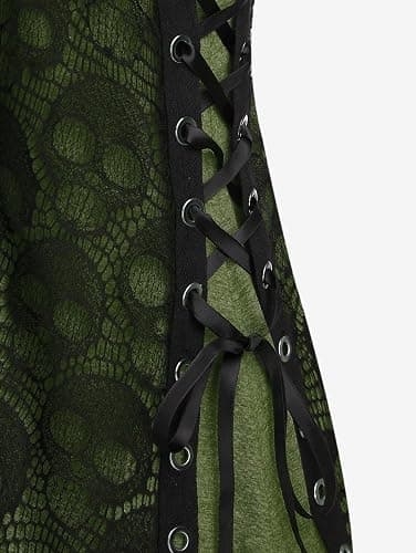 ROSE GAL Womens Plus Size Gothic Skull Lace Overlay Sleeveless Strap Tank Top thumbnail 4