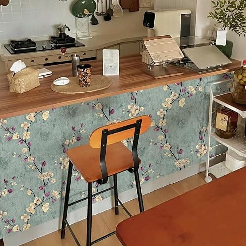 SOON AFTER 17.5”x120” Floral Peel and Stick Wallpaper Flower Tree Contact Paper Self Adhesive Removable Modern Sage Green Wall Paper Decorative Wall Covering Countertop Vinyl Film Roll thumbnail 7