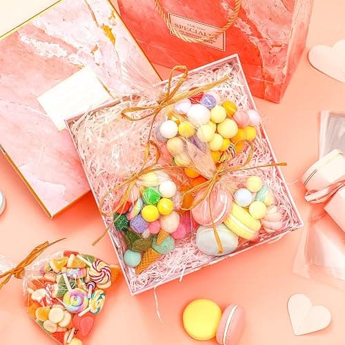 Tudomro 100 Pcs Clear Cellophane Soap Bags with Raffia Rope, 5x8 Clear Handmade Packaging Wrapper Bags for Candles Soap Bar Making Supplies Wedding Favor Bag Gift Treat Bag Small Business Packaging thumbnail 2