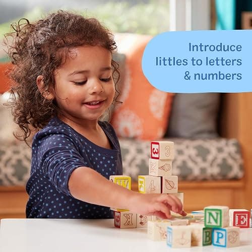 Melissa & Doug Deluxe Wooden ABC/123, 50-Piece Set of Classic Letter & Number Wooden Blocks (1” x 1”) with Storage Pouch, Sorting & Stacking Toys for Kids Ages 2+ thumbnail 4