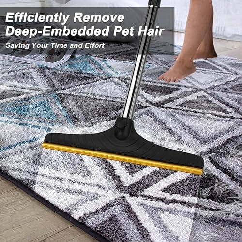 B-Land Carpet Rake for Pet Hair Removal, Reusable Pet Hair Remover with 60” Adjustable Long Handle, Carpet Scraper Dog Cat Hair Remover Tool for Rugs, Mats thumbnail 3