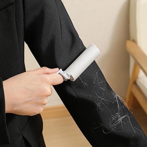 Mini Lint Roller Travel Size Cute Folding Lint Remover for Pet Hair Small Sticky Roller with Cover for Purse On the Go Lint Roller (Pink) thumbnail 2