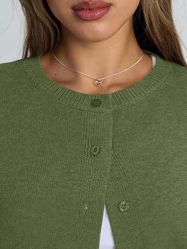 Trendy Queen Cropped Cardigan Sweaters for Women Lightweight Cropped Y2k Fall Outfits Spring Fashion Clothes 2026 thumbnail 5