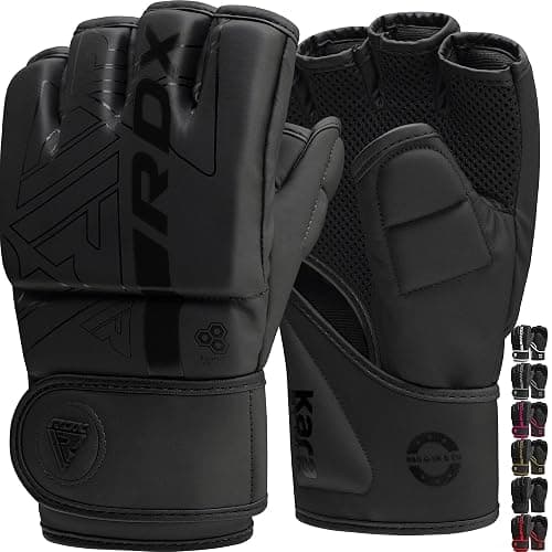 RDX MMA Gloves Grappling Sparring, Pre-Curved Mixed Martial Arts Mitts Men Women Boxing Gloves, Maya Hide Leather Kara Cage Fighting Workout, Combat Sports Training, Muay Thai, Punching Bag Kickboxing - Image 1