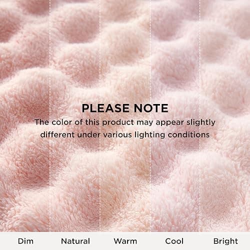 Bedsure Cosy Bubble Fleece Blanket - Soft Plush Throw Blanket for Adults, Lightweight & Warm, Pink, 130x170 cm for Sofa Throw, Bed, Gift Idea thumbnail 8