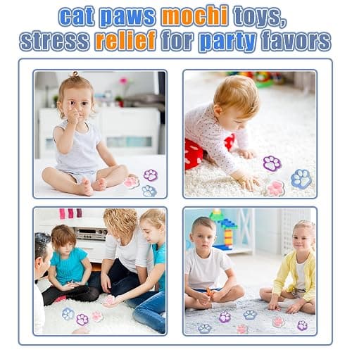 2pcs Taba Squishy Paw, Cat Paw Squishy Toys,Cute Fufu Squishy Cat Paw Sensory Toys,Easter Basket Stuffers for Kids, Fidget Toys for Stress Relief, Novelty Cute Things Sticky Squishy Mochi Squishy Toys - 2Pcs thumbnail 6