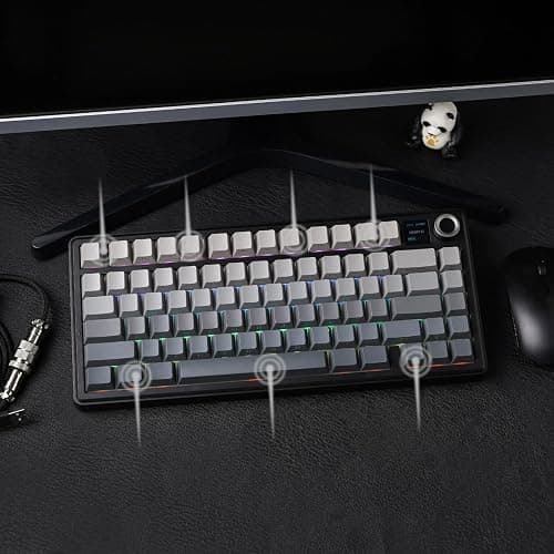 EPOMAKER X Aula F75 MAX Wireless Mechanical Keyboard with TFT Screen and Knob, Gasket Gaming Keyboard in 75% Layout, Hot Swappable, RGB Backlight, for PC/Mac/Linux (Black Gradient) thumbnail 7