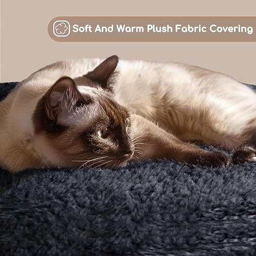Yaheetech 42in Cat Tree Tower for Indoor Cats, Kitten House with Large Perch & Scratching Posts & Cozy Condo & Scratching Ramp, Pet Furniture Activity Center, Dark Gray thumbnail 8