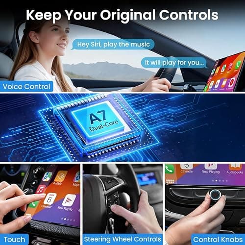 ELECROW Wireless CarPlay Adapter for iPhone＆Android - 3 in 1 Dual Band WiFi 2.4G/5G & Bluetooth 5.3 Airplay Mirror Link CarPlay Dongle with USB-A/Type-C Port, Plug & Play, OTA Update thumbnail 5