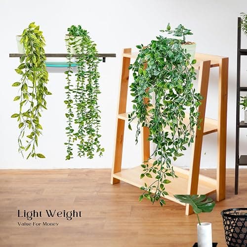 DREAMS 21 3-pack Fake Hanging Plants Artificial Indoor/Outdoor | Hanging Plants for Room Decor, Wall Shelf, Patio Garden thumbnail 4