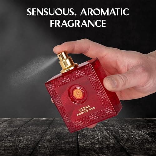 Verse Adonis Red for Men - 100ml Eau De Parfum Spray - Fruity Warm & Floral Fragrance Smell Fresh All Day Long Lasting Includes NovoGlow Carrying Pouch Gift for All Occasions thumbnail 5