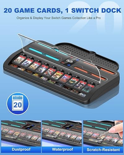 Switch 2 Storage Dock for Nintendo Switch 2 Controllers&Console, [20 Game Card Slots] All-in-one Joy-Con 2 Charging Docks, Controller Organizer Station Accessories for Family&Friends, Multiplayer thumbnail 2