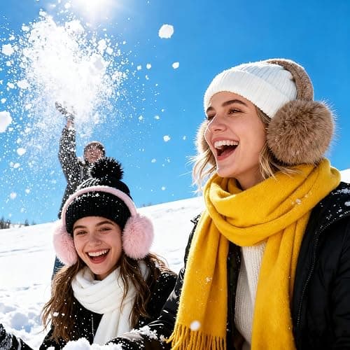 Stcylzfu 2 Pcs Ear Muffs for Winter Women Soft Cute Earmuffs Fluffy Outdoor Ear Warmers for Women Girls thumbnail 4