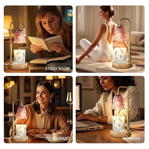 Candle Warmer Lamp with Timer Dimmable Adjustable Height - Upgraded Flower Candle Warmer Lamp with 3 Bulbs, Birthday Gifts for Women Mom,House Warming Gifts Home Decor thumbnail 6