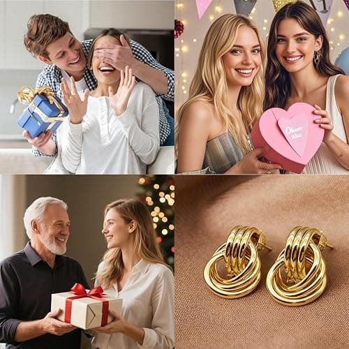 18K Gold Filled Knot Earrings for Women, Elegant Dangle Drop Earrings, Timeless Luxury Jewelry Gift for Her thumbnail 7