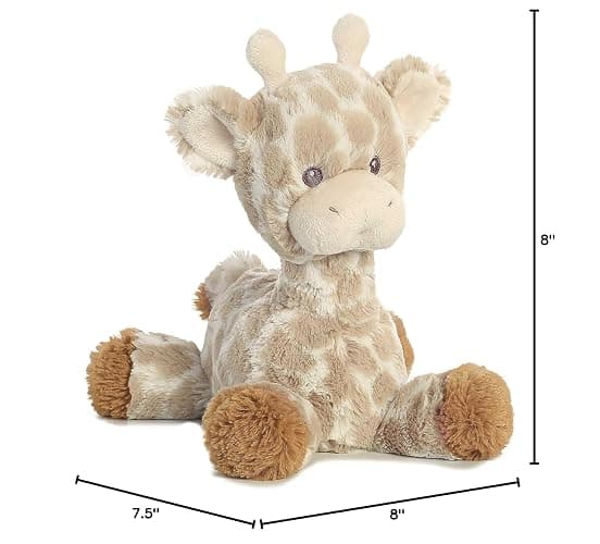 Aurora® Snuggly Loppy Giraffe™ Baby Stuffed Animal - Comforting Companion - Imaginative Play - Brown 8 Inches thumbnail 2