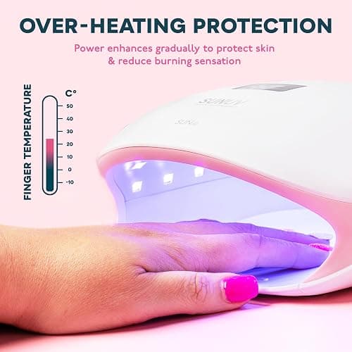 SUNUV Lampe à Ongles UV LED pour Vernis Gel, avec 4 Réglages de Minuterie, Sèche-Ongles avec Affichage LED à Capteur Automatique et Base Amovible, SUN4S Rose thumbnail 3