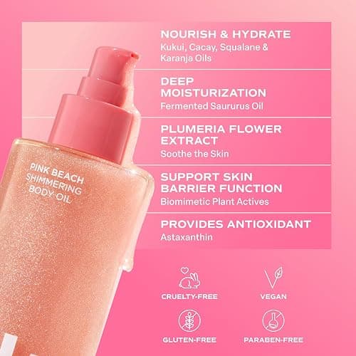 Saltair Shimmering Body Oil - Pink Beach Scented Dry Oil Moisturizer with Light-Reflecting Pearl Pigments. Moisturizing Glow for All Skin Types - 4 Fl Oz thumbnail 8