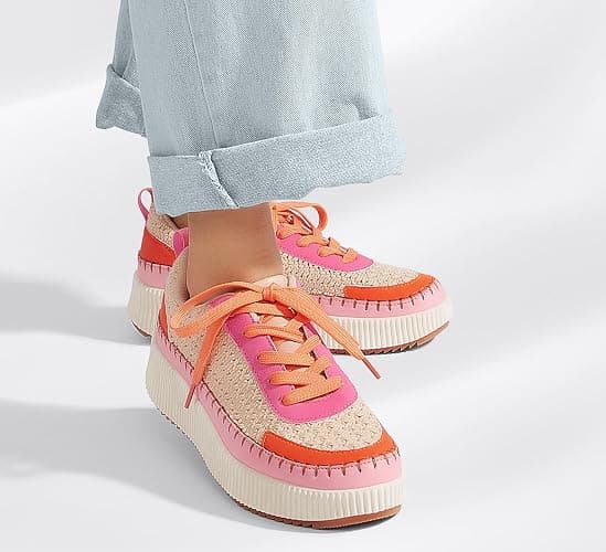 LUCKY STEP Women's Platform Sneakers Rhinestone Fashion Chunky Casual Sparkly Retro Braided Walking Shoes thumbnail 7