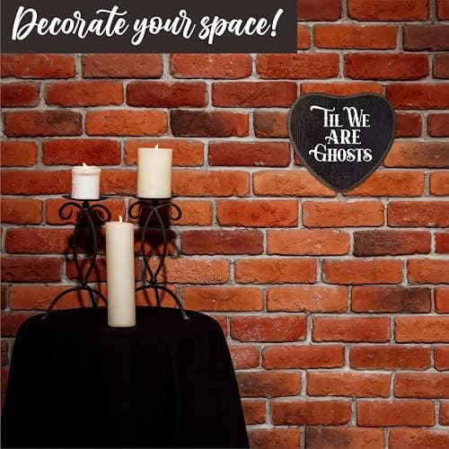 Til We Are Ghosts - Gothic Wooden Wall Art - 6 X 5 Inch Heart-Shaped Wood Plaque With A Hook On Back Side, whimsigoth, Halloween witchy home decor, Valentine's day Gifts For Women Men Lover - C04 thumbnail 3