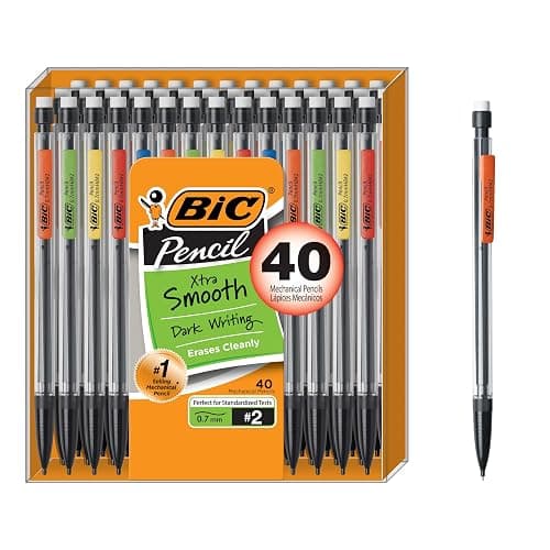 BIC Xtra Smooth Mechanical Pencil with 0.7 mm Medium Point, Refillable and Retractable, 40-Count Pack - Image 1