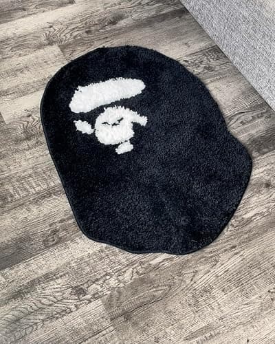 Luxape Bape Rug - Handmade & Premium- 28in W * 20in L (70 * 50cm) - Hypebeast Rug - Hypebeast Rug Decor - Living Room, Bedroom, Children Room, Door mat - A Bathing APE Rug (Blue Camo) (Gorilla) thumbnail 2