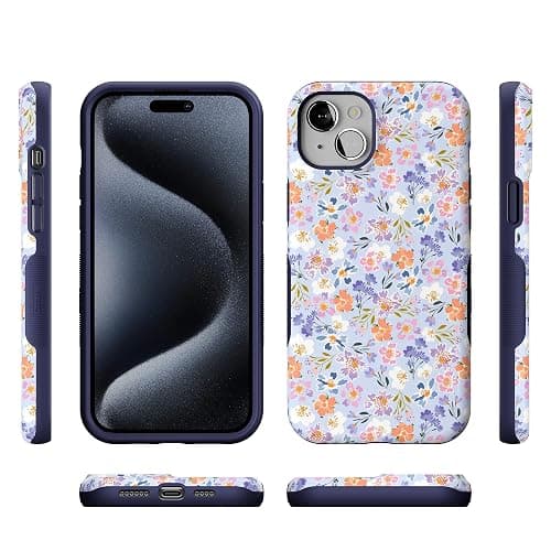 Casely iPhone 15 Case | Poppy Meadows | Pastel Floral | Bold Protective Design | Compatible with MagSafe thumbnail 9