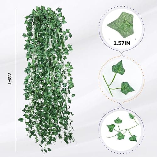 Alotiki Fake Vines, 60 Pack 420 Feet Artificial Ivy Garland Vines for Bedroom Decor, Hanging Vines for Party Wedding Christmas Decoration,Fake Leaves for Outdoor Patio Garden thumbnail 3