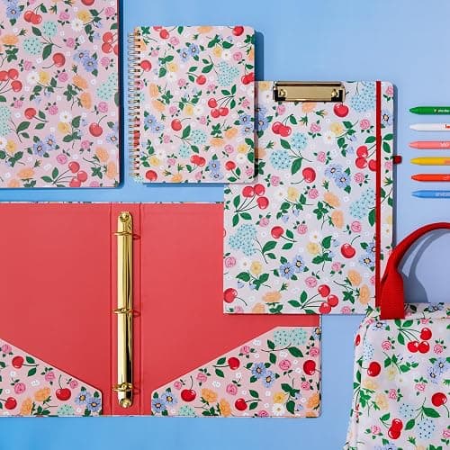 ban.do Hardcover 3 Ring Binder with 1 Inch Rings, School and Office Organizer for Letter Size Paper, Flowers and Fruit thumbnail 2