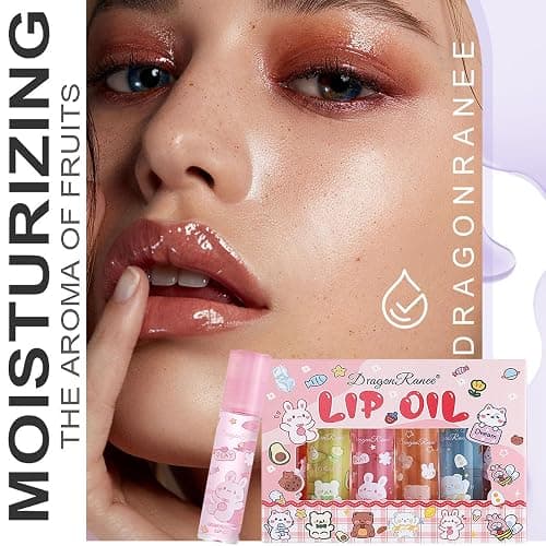 DENESTUP 6pcs Roll On Lip Gloss Set, Fruit Flavored Lip Gloss Set Glossy Lip Make-up for Women Non Toxic, Party Gift, Best Friends thumbnail 3