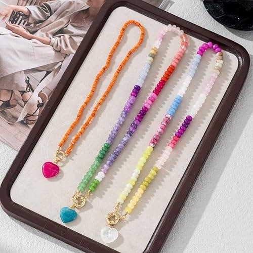 Trendy Stainless Steel Gold Plated Charm Necklace with Heart Pearl Pepper Conch Ceramic Pendant Necklace for Women Collares Chokers Jewelry thumbnail 5