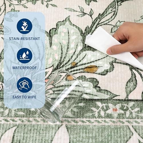 GarveeHome Sage Green 2x3 Door Mat Indoor Rugs for Entryway Provence Small Botanical Grove Cottagecore Washable Non-Slip Low-Pile Rug for Bedroom Kitchen Bathroom Entrance thumbnail 7