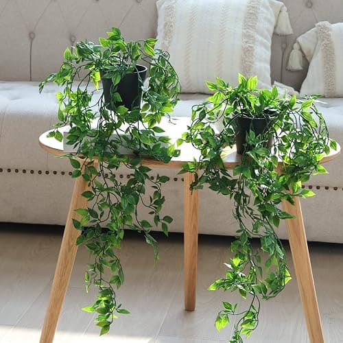 Whonline 3 Pack Artificial Hanging Plants Fake Plants with Pots for House Bedroom Wall Garden Decor thumbnail 5