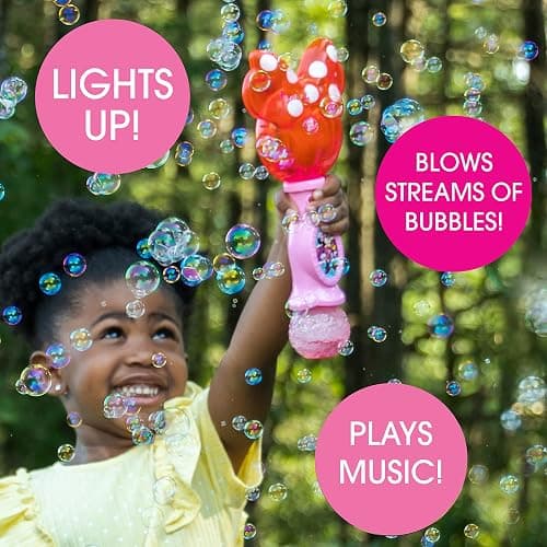 Little Kids Disney Minnie Mouse Light and Sound Musical Bubble Wand, Includes Bubble Solution, Plastic, Multi (2051) thumbnail 3